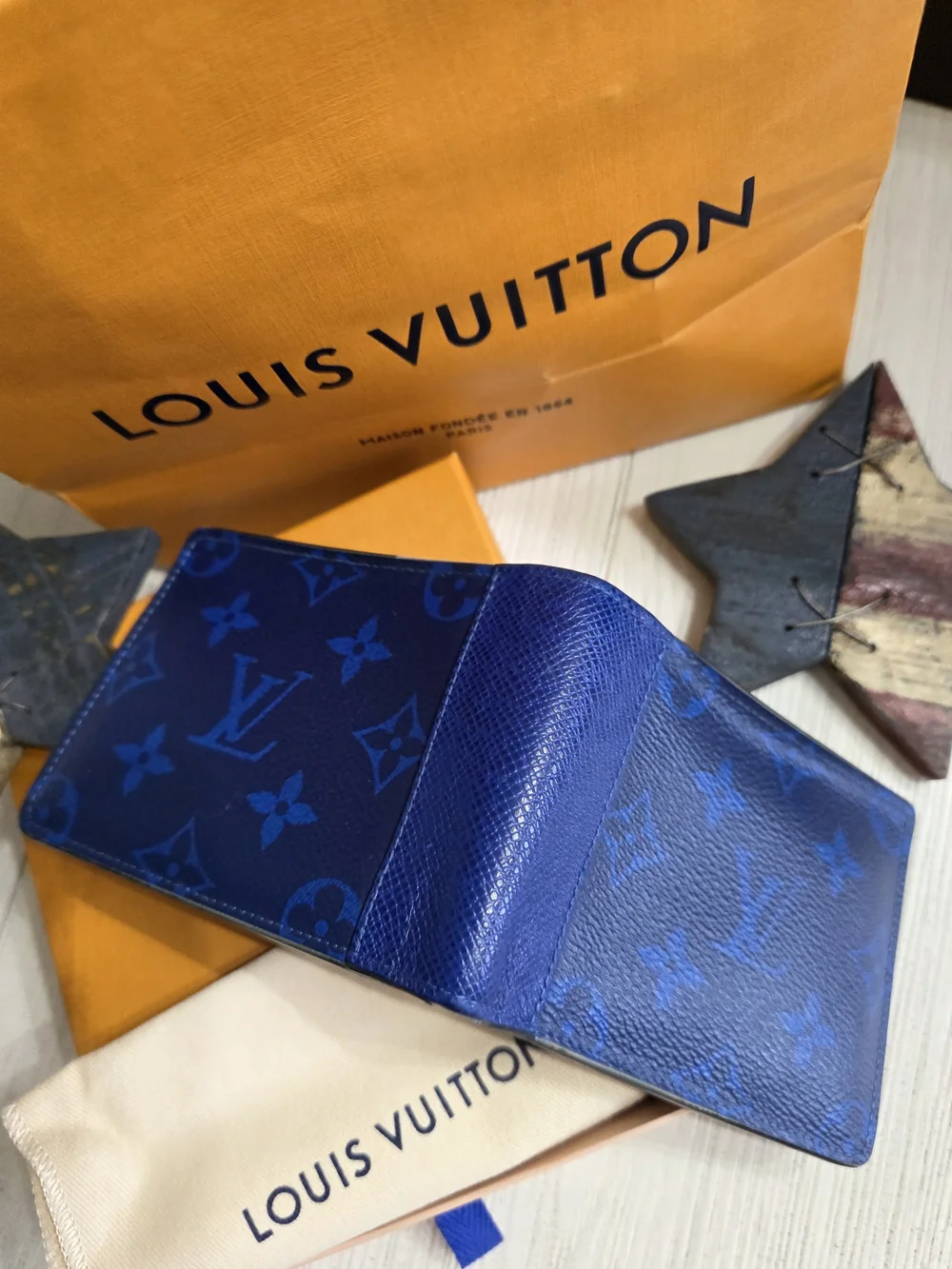 Louis Vuitton Blue Monogram Leather Wallet